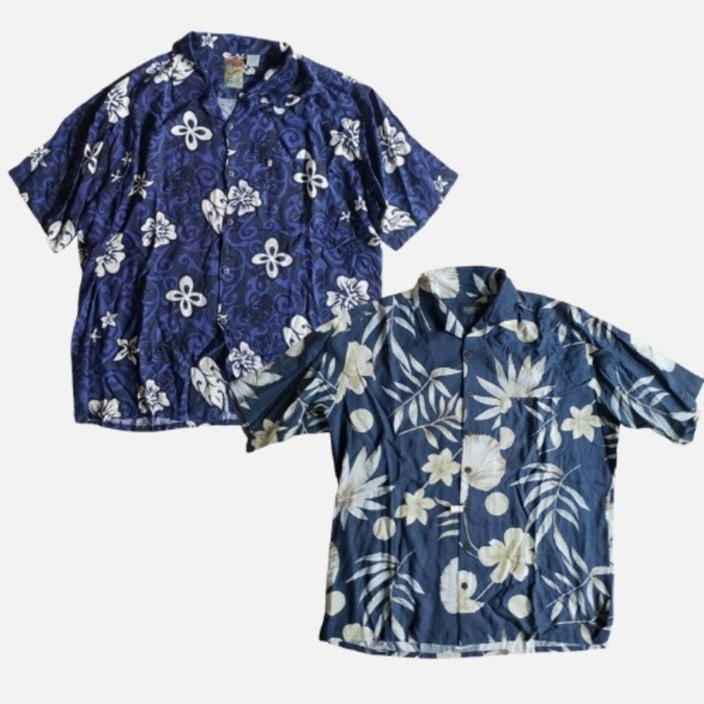Hawaiian Shirt Bundle Mens XL Vintage Alexander Lloyd Floral Pineapple Button Up